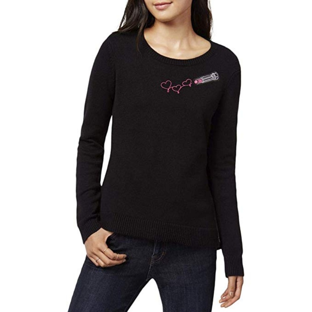 Maison Jules Women's Lipstick Embroidered Sweater